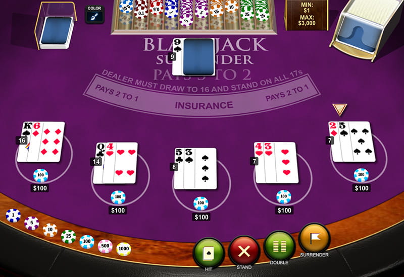 blackjack machine las vegas surrender versus aces